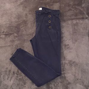 Loft navy skinny pant with button details